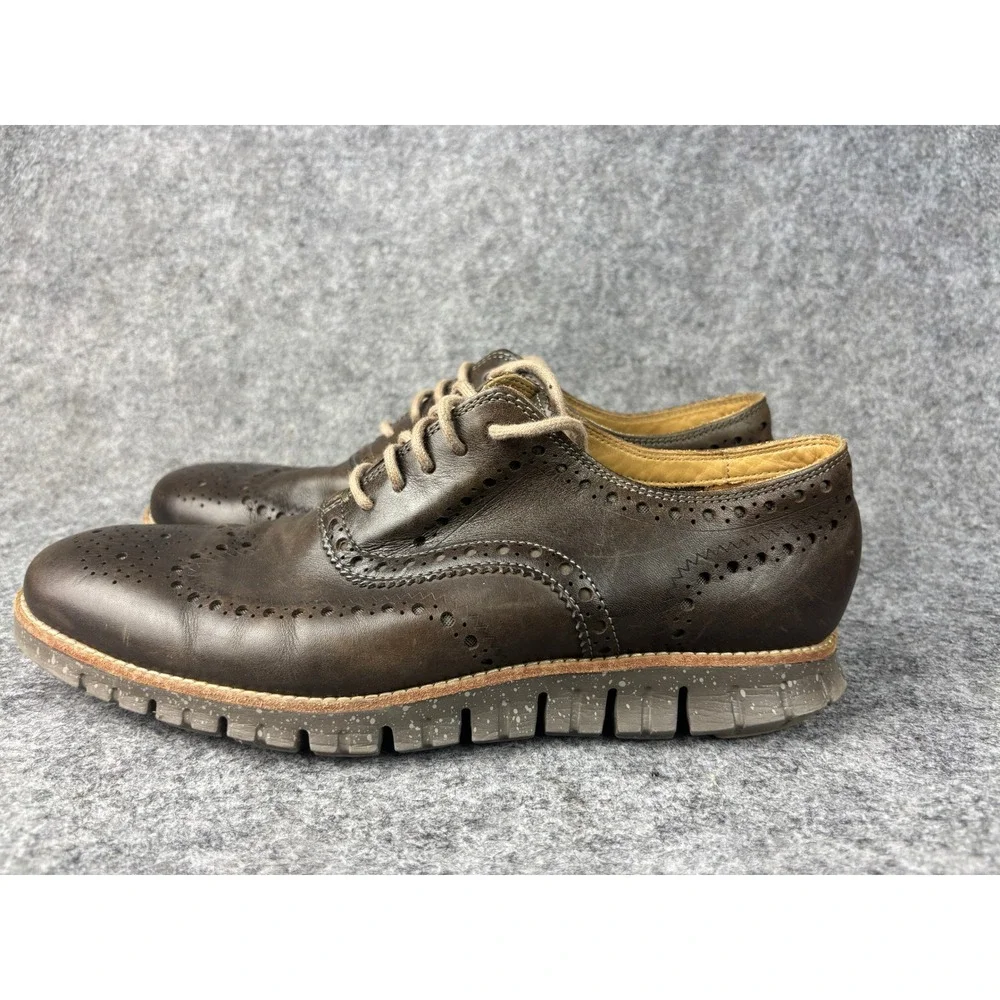 Cole Haan Zerogrand Wingtip Oxford Mens 10.5 Brown Leather Brogue C23405